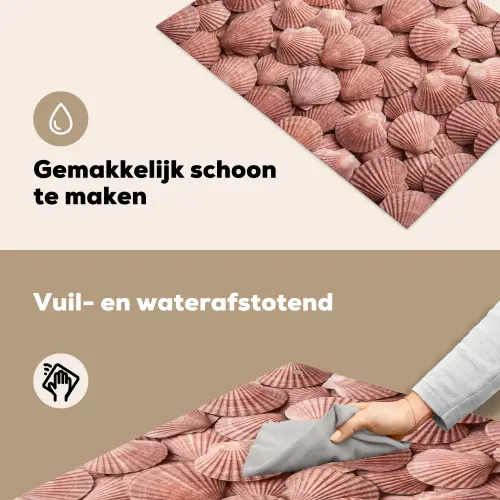 Schelpen - Patroon - Roze Inductie beschemer met haakjes klein -ky-schoon-nl