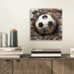 Voetbal - Muur - Zwart - Wit aluminium wit klein -sfeer1