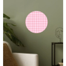 Raster - Patroon - Roze Wandcirkel behangsticker klein 186 -sfeer2