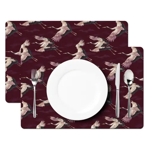 Kraanvogels - Klassiek - Bordeaux Placemat vinyl groot 368 -zzsfeer2_Kitchenyeah-website