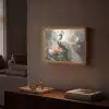 Pauw - Pauwenveren - Vogel - Jungle - Bloemen Light Box met batterij (Wandlamp) middel -sfeer1