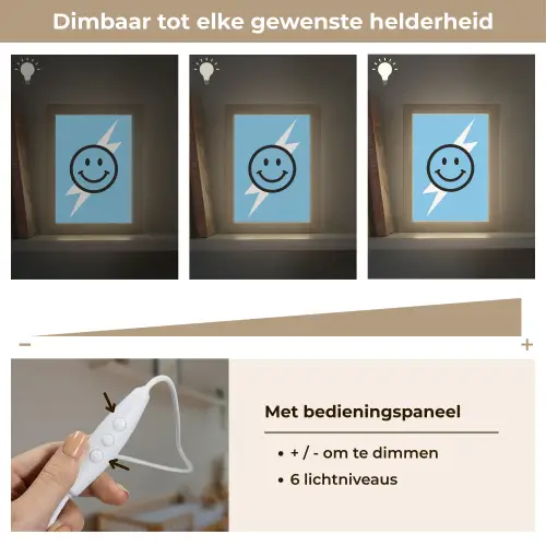Smiley - Blauw - Bliksem Light Box met kabel (Kinderlampje) klein -USP_dimbaarNL