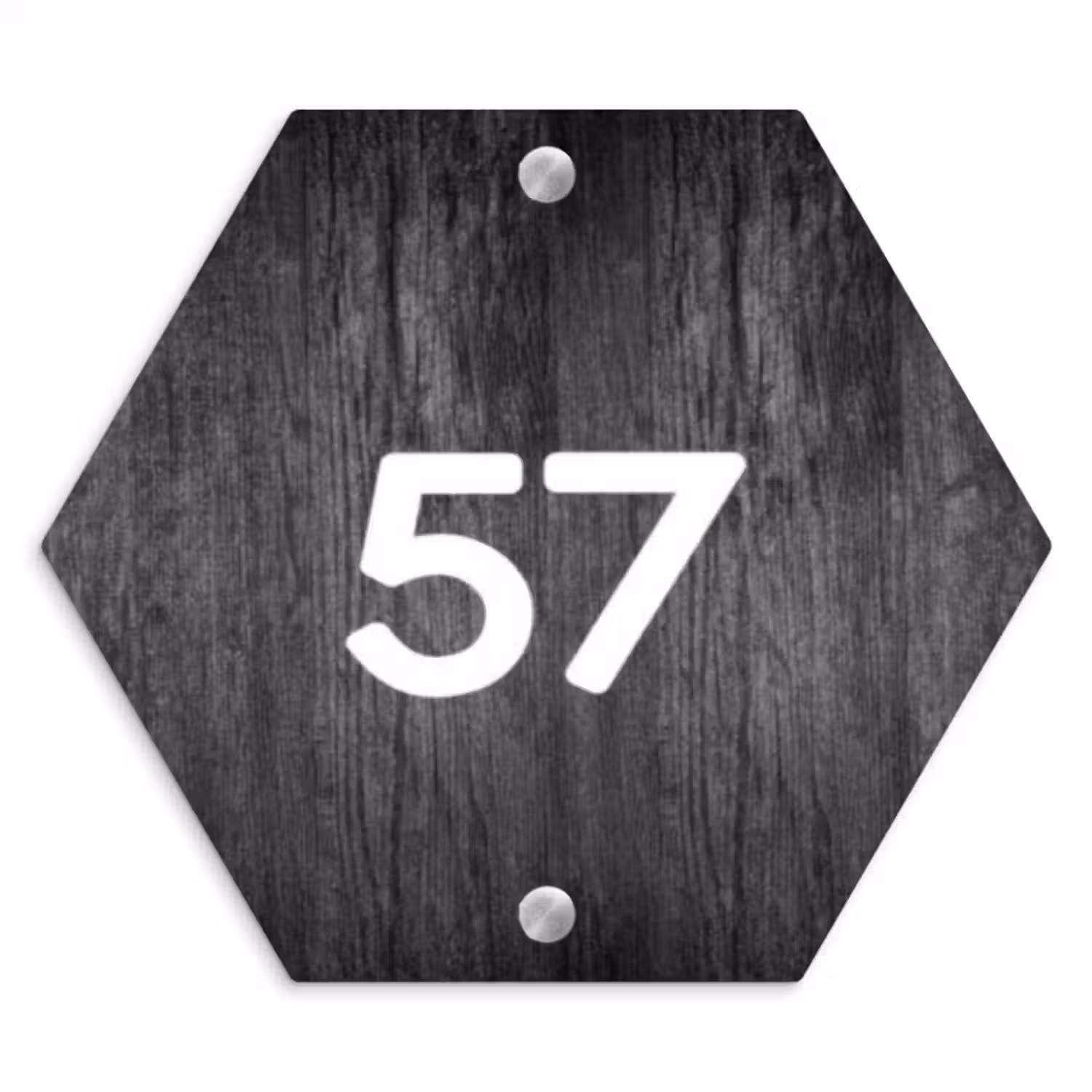 Naambordje voordeur - Hexagon - Donker hout - Traditioneel