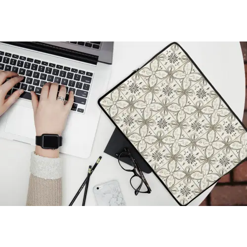 Antiek - Tegel - Beige laptophoes neopreen klein 279 -bureau