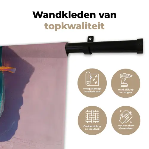 Sneakers - Veters - Kleurrijk - Schaduw Wandkleed katoen klein -sfeer2