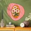 Illustratie - Bloemen - Rand - Roze Wandcirkel Organisch Aluminium middel -sfeer2