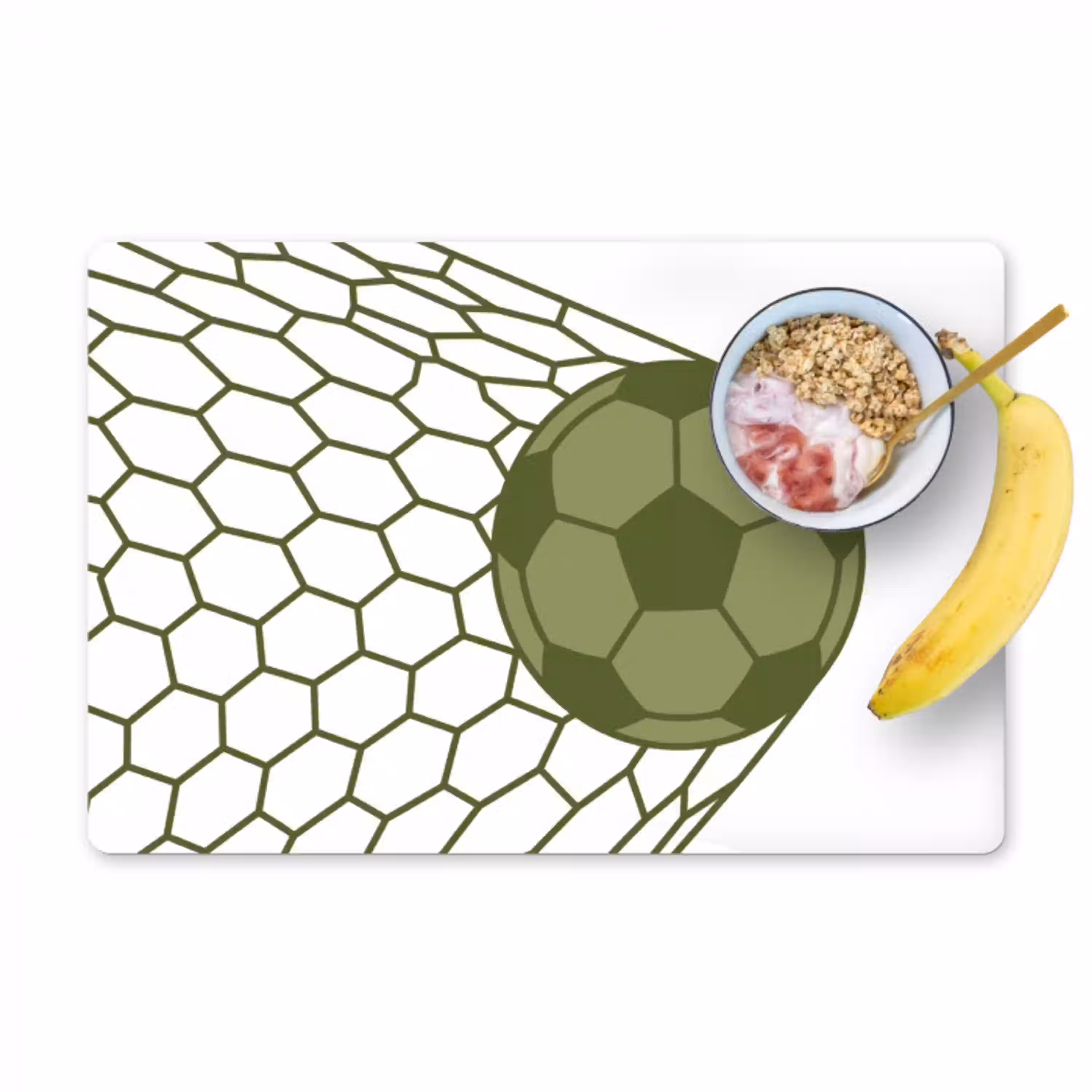 Voetbal - Goal - Sport - Groen Placemat vinyl groot -zzzproduct_Kitchenyeah-website