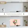 Boeket - Strikje - Kaartje - Quote keuken achterwand spatscherm klein -voor_na_NL