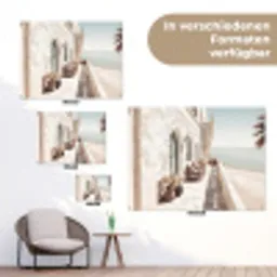 Terras - Stoelen - Strand - Beige tuinposter los doek klein -Xsfeer9_DE