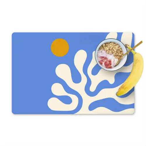 Minimalistisch - Organisch patroon - Blauw Placemat vinyl groot -zzzproduct_Kitchenyeah-website