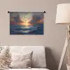 Meeuwen - Zonsondergang - Zee - Wolken Wandkleed katoen klein -sfeer4