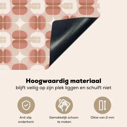 Retro - Klassiek - Roze Inductie beschemer met haakjes klein 777 -ky-onderkant-nl