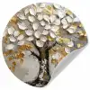 Boom - Beige - Grijs - Goud - Abstract Wandcirkel behangsticker klein -3d