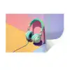 Koptelefoon - Mintgroen - Draad Muursticker klein -3d