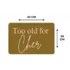 Groen - Too old for cher - Roze Placemat vinyl groot -specs
