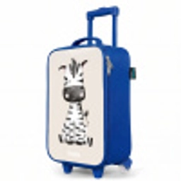 Zebra portrettekening met beige achtergrond Kinderkoffer - Blauw klein -productfoto_schuin