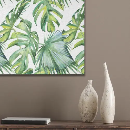 Bladeren - Monstera - Jungle - Tropical PET vilt middel -sfeer6_closeup