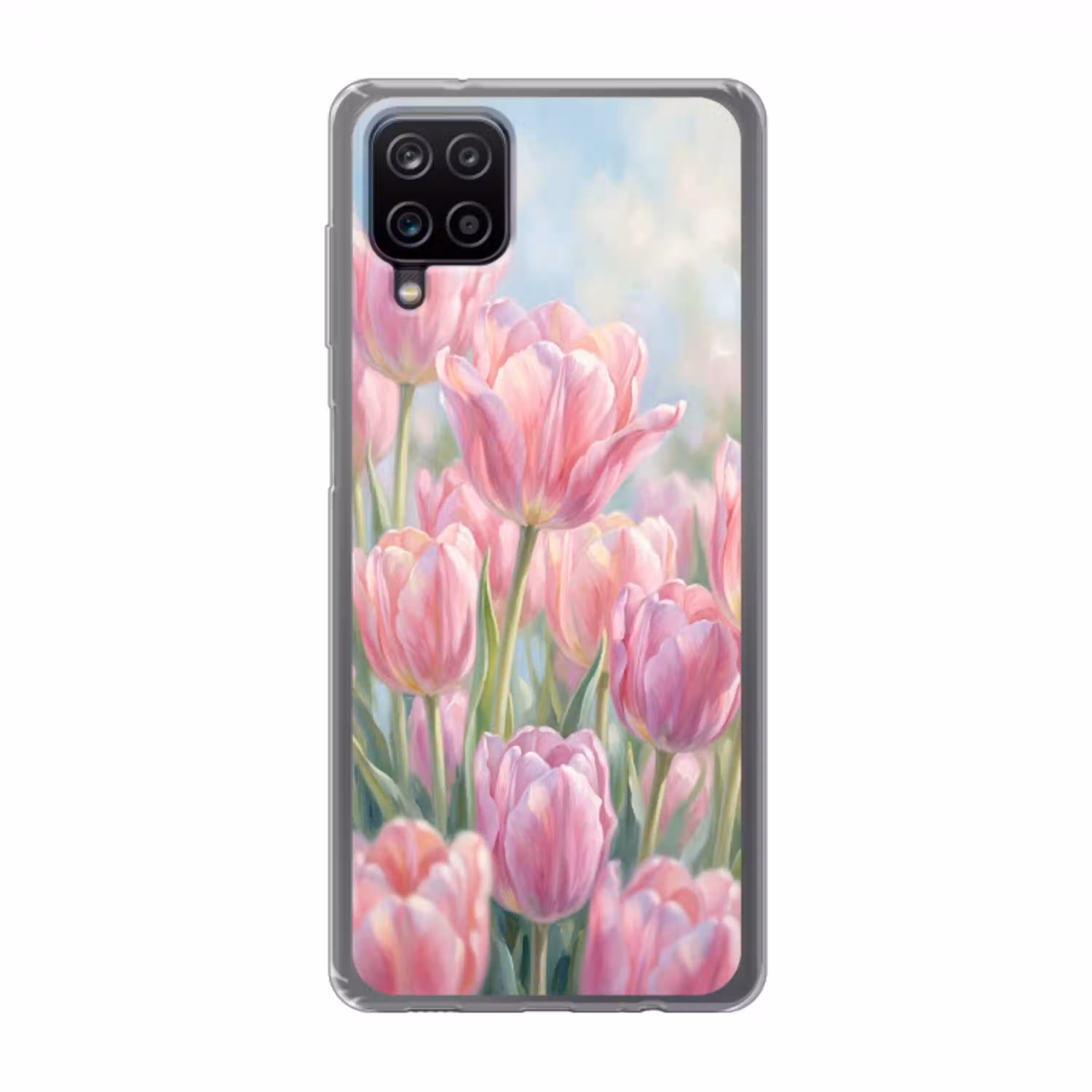 Tulpen - Veld - Lente - Roze Telefoonhoesje Samsung Galaxy A12 klein -3d