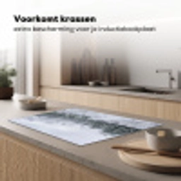 Weg - Bergen - Sneeuw - Naaldbos - Avontuurlijk Inductie beschermer vinyl 3mm klein -sfeer1