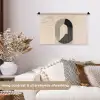 Grafisch gebogen motief - Beige Wandkleed katoen klein -sfeer1