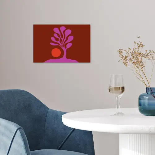 Boom - Paars - Cirkel - Vloeiend poster papier klein -sfeer3