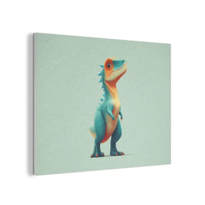 Cartoon - Dino - Oranje - Stekels PET vilt klein -3d