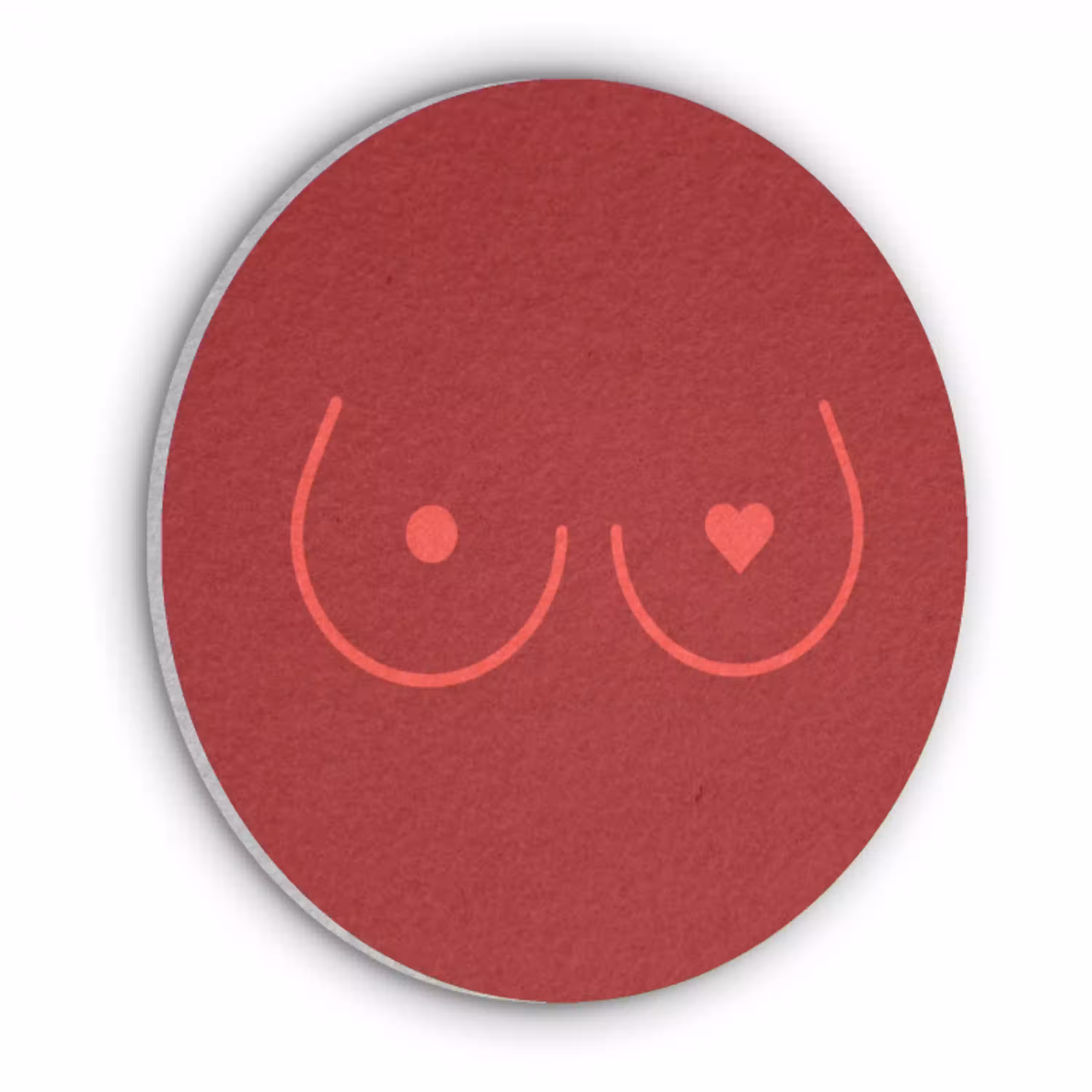 Minimalistisch - Lijnillustratie - Rood Akoestische PET Vilt - Rond klein -3d