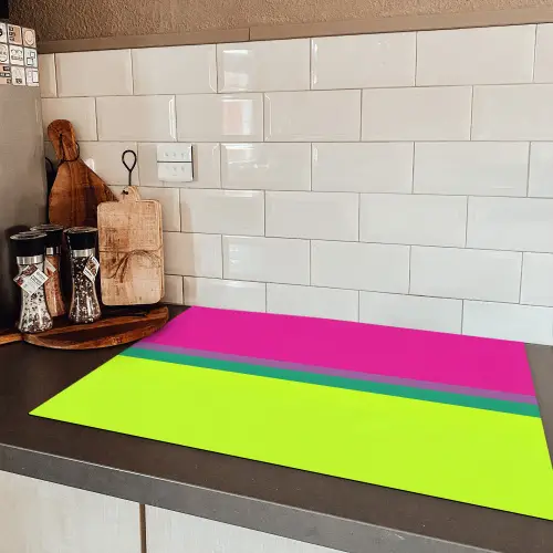 Strepen - Modern - Kleurrijk Inductie beschermer vinyl 3mm klein -sfeer3