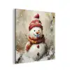 Sneeuwpop - Winter - Sneeuw - Beige aluminium wit klein -3d