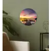 Steiger - Zonsondergang - Water - Zee - Reflectie Wandcirkel kunststof plaat 5mm dik klein -sfeer3