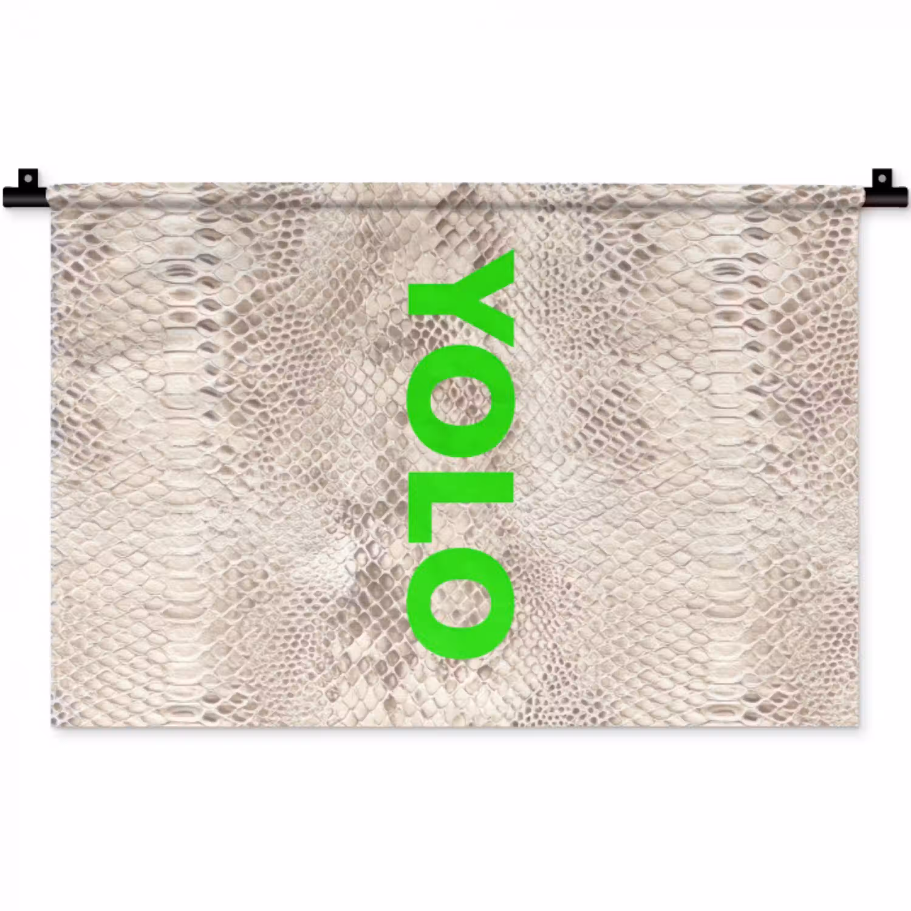 YOLO - Groen - Neon - Slangenprnt Wandkleed katoen klein -zz3d