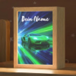 Sportauto - Groen - Snelheidslijnen - Neon Light Box met kabel (Kinderlampje) klein -zzz_3d_website