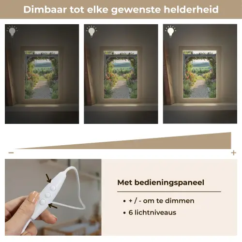 Doorkijk - Landschap - Natuur - Tuinboog - Bloemen Light Box met kabel (Wandlamp) klein -USP_dimbaarNL