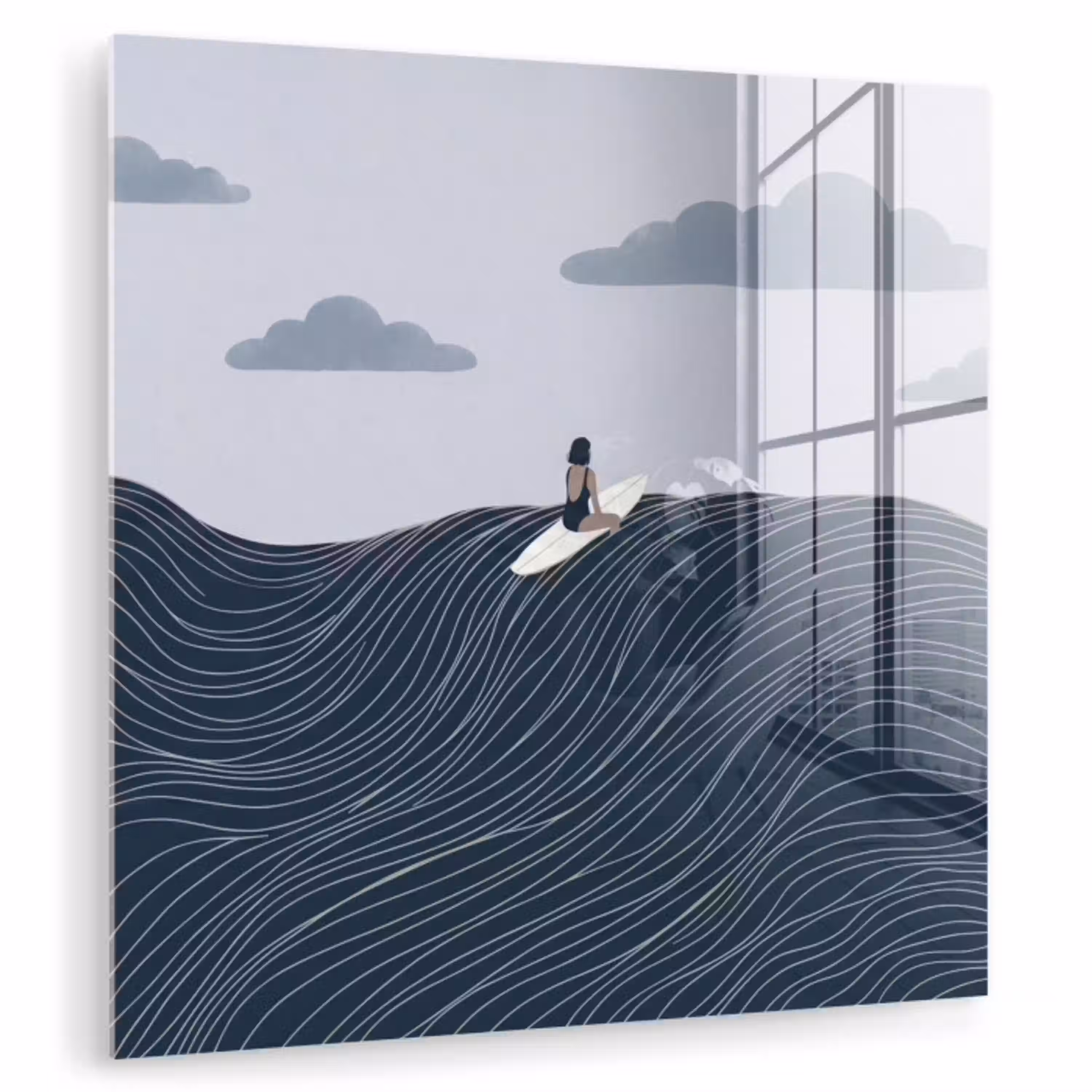 Persoon - Surfen - Oceaan - Natuur - Modern plexiglas 5mm klein -zzzproduct_nieuw