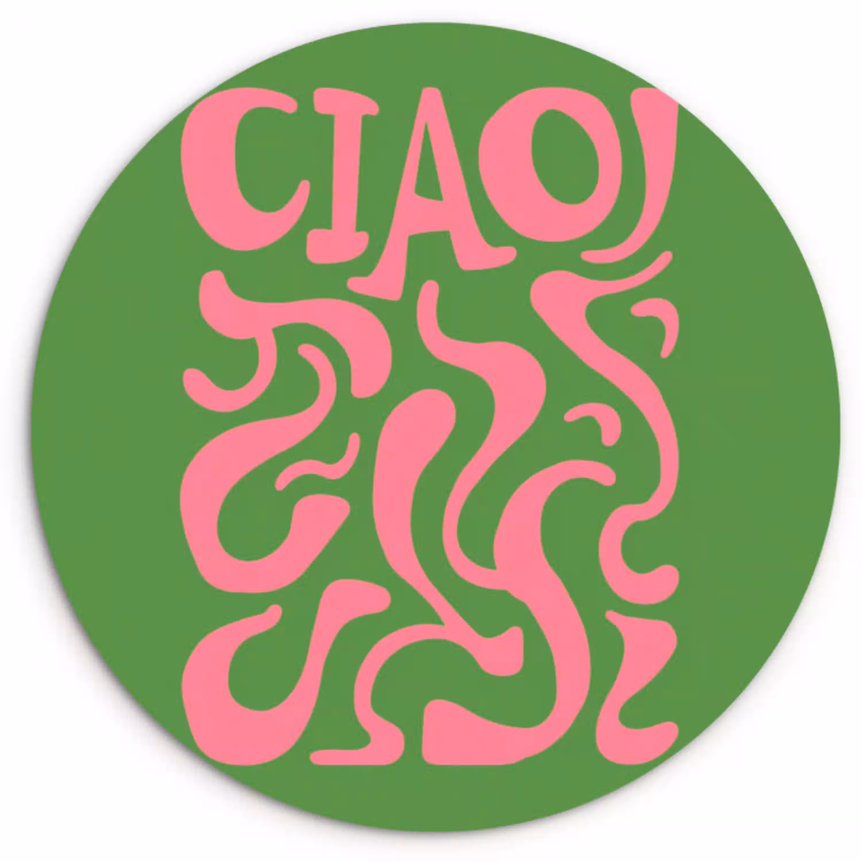 Abstract - Roze - Ciao - Vormen Wandcirkel kunststof plaat 5mm dik klein -3d