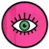 Minimalistisch - Oog - Roze Fotolijst rond zonder passe partout klein -3d