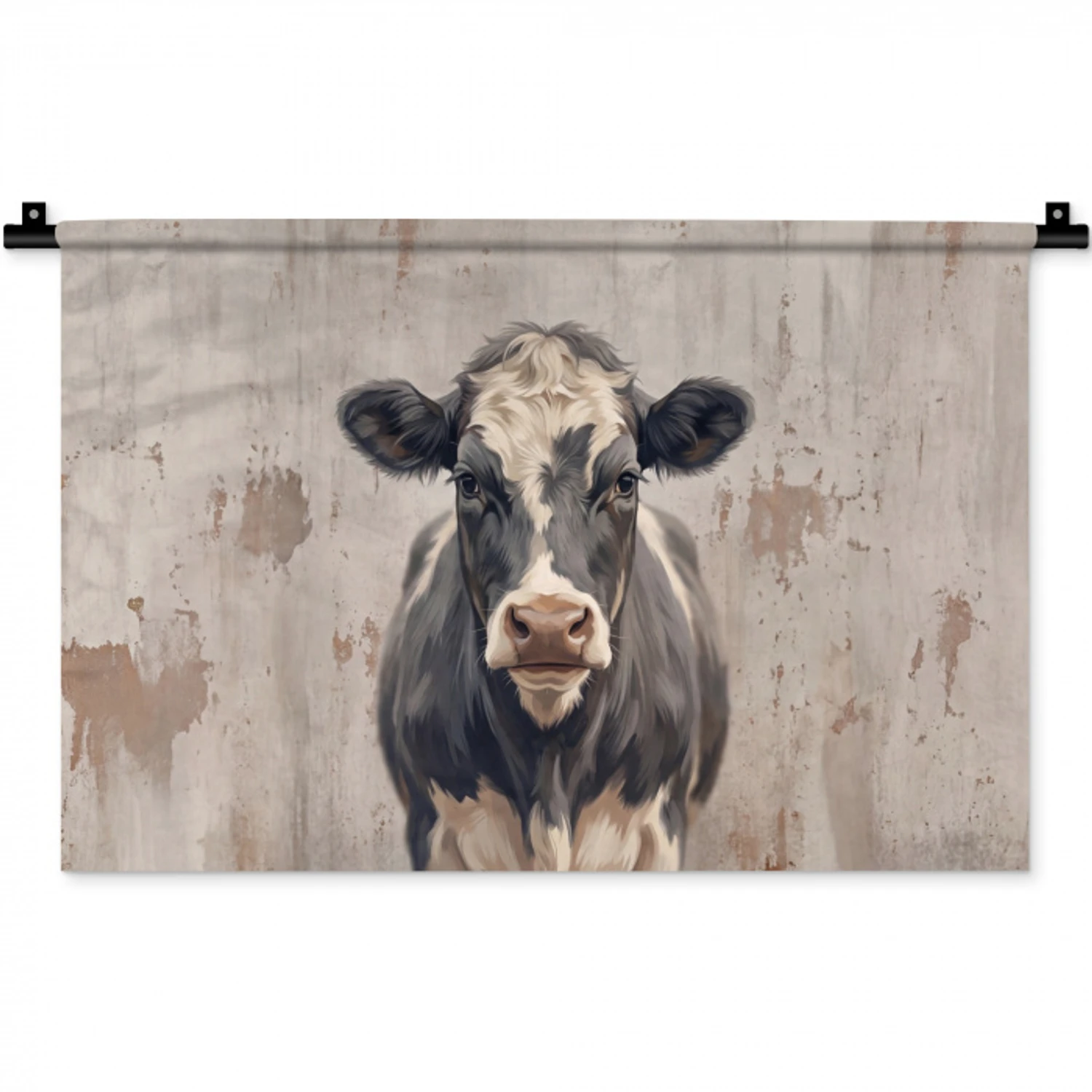 Koe - Portret - Dieren - Modern Wandkleed katoen klein -zz3d