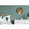 Doorkijk - Bloemen - Pad - Natuur Wandcirkel aluminium klein -slaapkamer