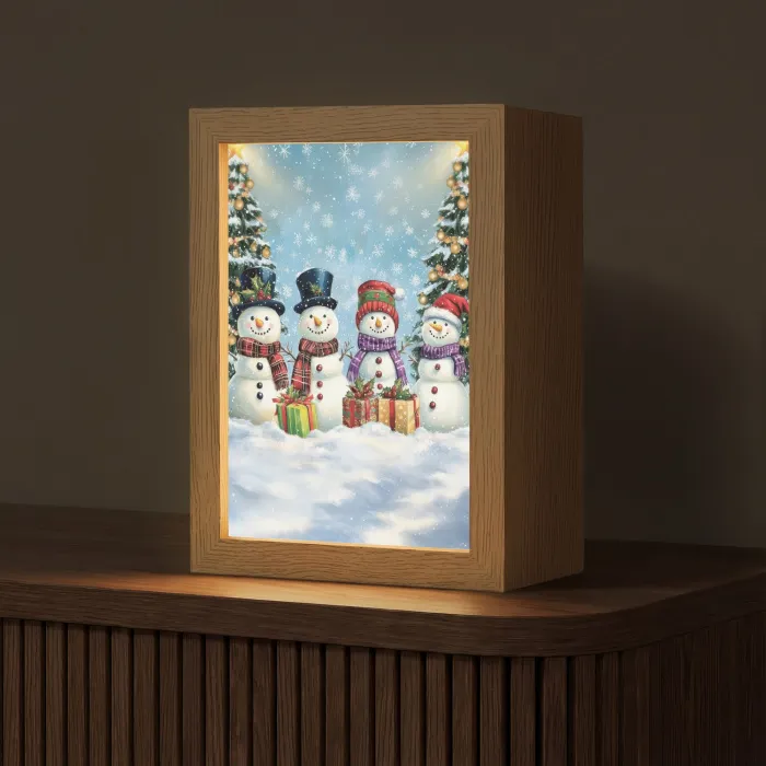 Vrolijk -  Sneeuw - Kleurrijk Light Box met kabel (Tafellamp) klein -z3d_website
