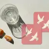 Duiven - Wit - Sierlijk onderzetter kurk middel -sfeer4