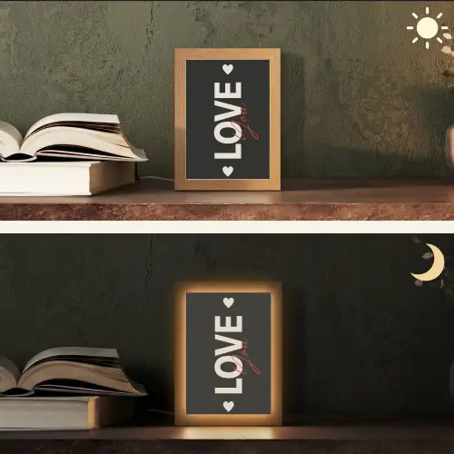 Love - Rood - Valentijn Light Box met kabel (Tafellamp) klein -sfeer3
