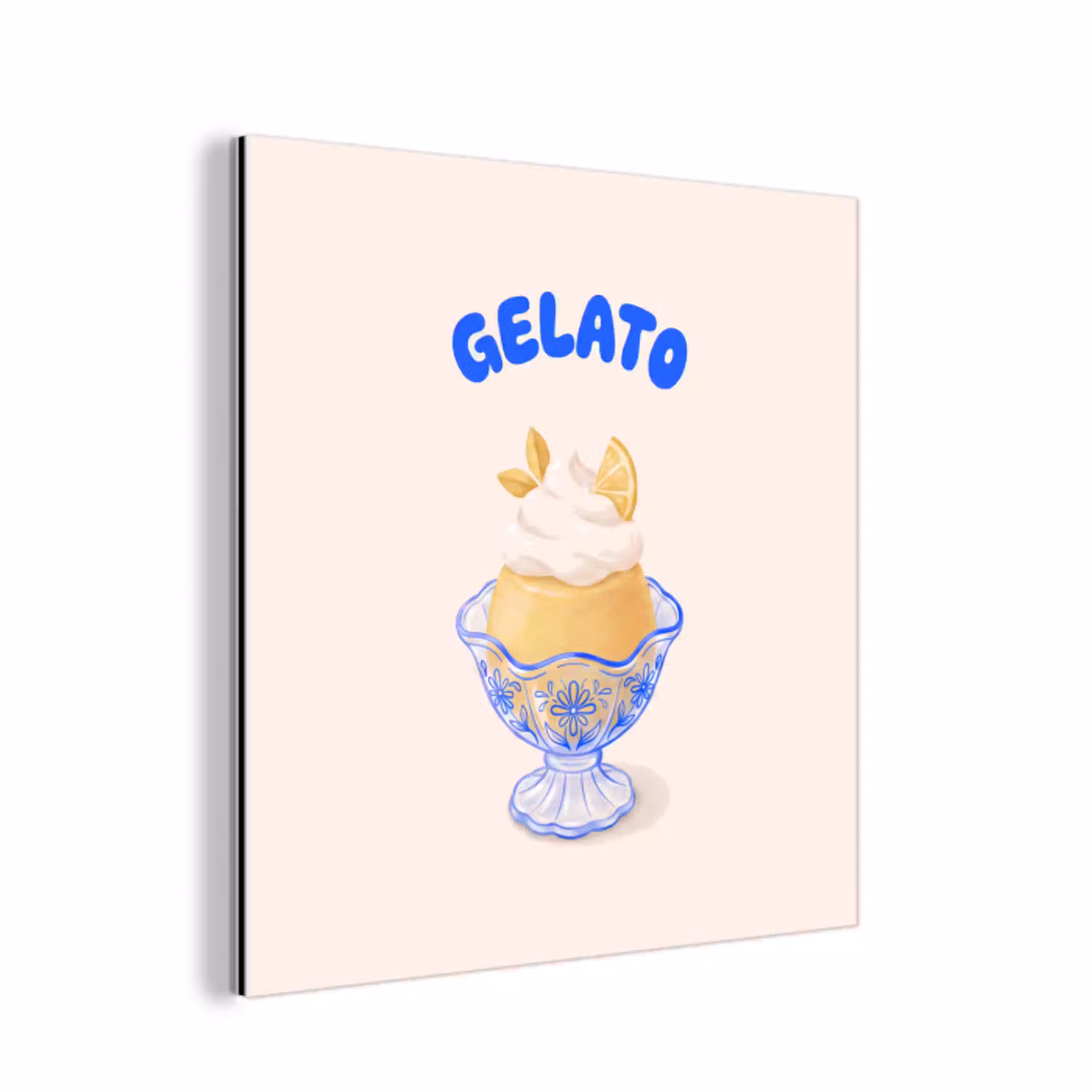 IJs - Citroen - Illustratie - Geel - Dessert aluminium wit klein -3d