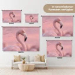 Flamingo - Portret - Roze Wandkleed katoen klein -tsfeer8_DE