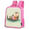 Otter - Strandbal - Kleurrijk Kinderrugzak - Roze middel -schuin