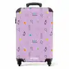Laboratorium en wetenschapspatroon op paarse achtergrond NBS - Handbagage koffer - Kinderen Unisex middel -productfoto_recht
