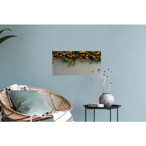 Bloemen - Muur - Oranje Muursticker klein -plant
