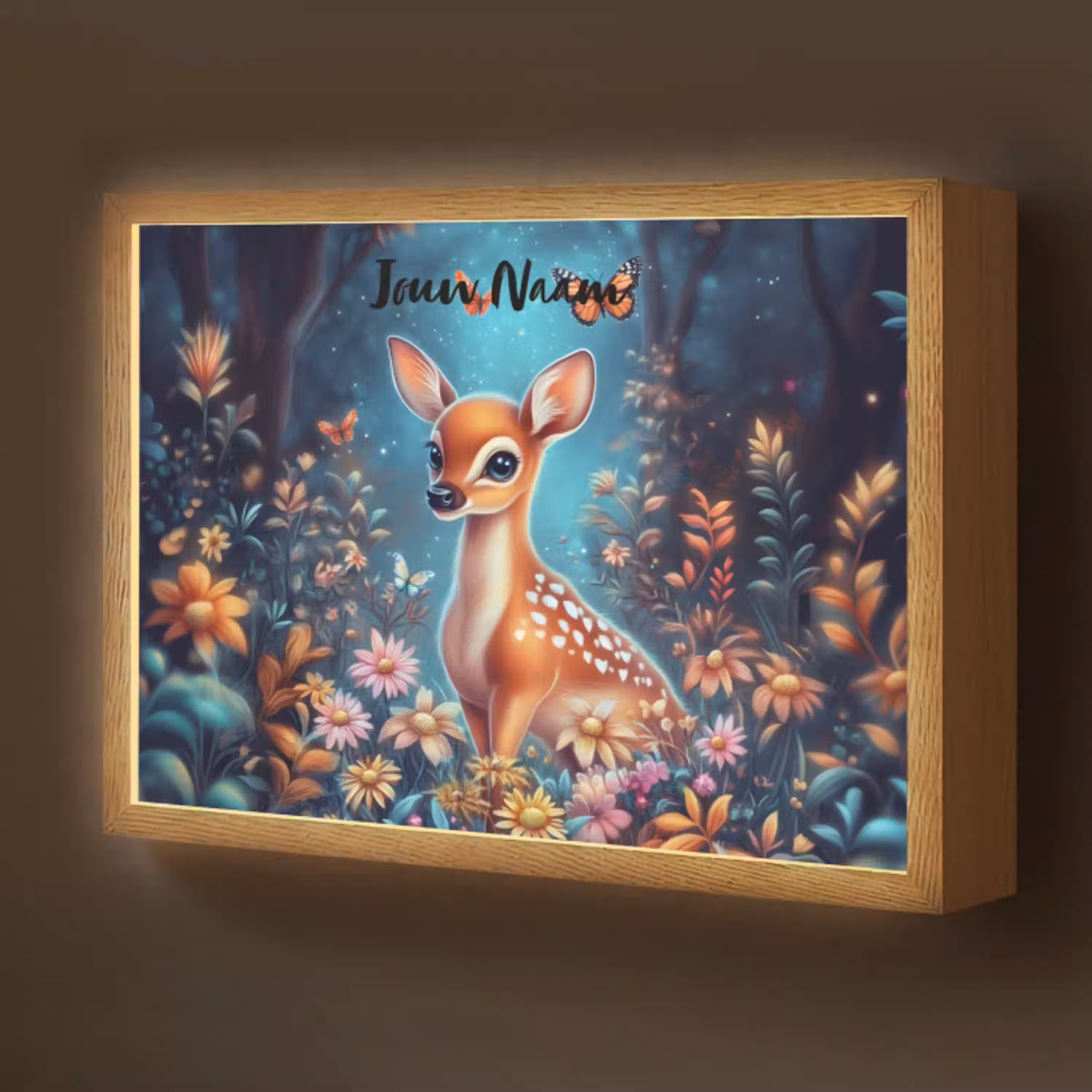 Hert - Magisch - Sprookjesbos Light Box met batterij (Wandlamp kind) middel -z3d_website