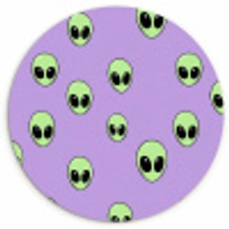 Alien - Retro - Lila Wandcirkel kunststof plaat 5mm dik klein 188 -3d