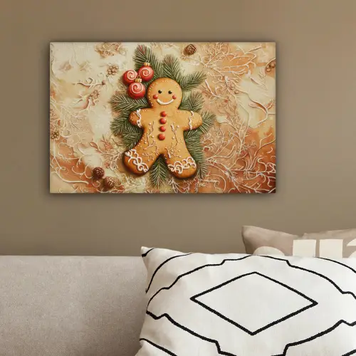 Kerstmis - Koekje - Poppetje - Speculaas canvas 2cm klein -sfeer3