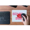 Bisou - Blauw - Roze - Lippen muismat rubber klein -toetsenbord